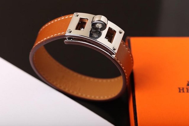 Herems togo leather kelly bracelet H109028 coffee