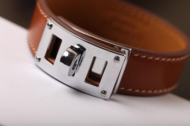 Herems togo leather kelly bracelet H109028 coffee