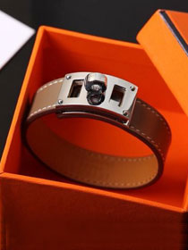 Herems togo leather kelly bracelet H109028 grey