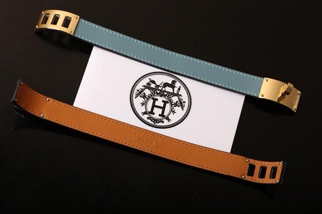 Herems togo leather kelly bracelet H109028 light blue
