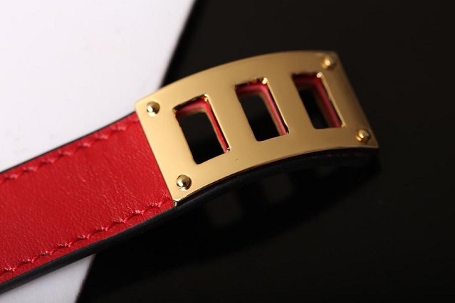 Herems togo leather kelly bracelet H109028 red