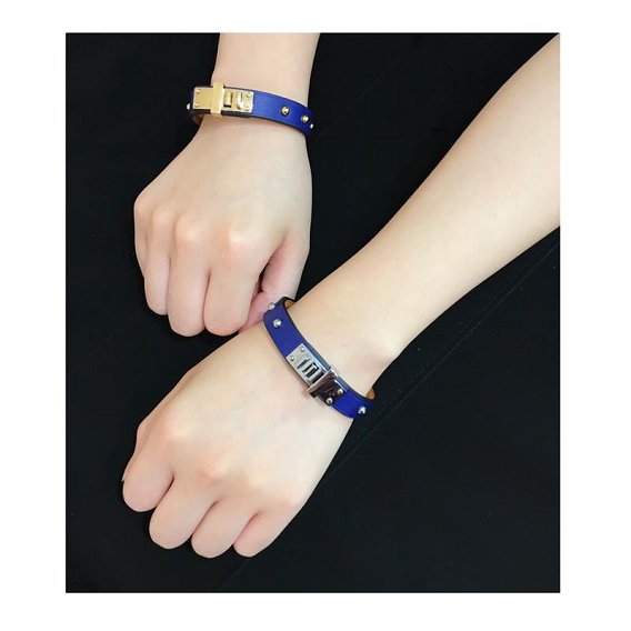 Herems togo leather kelly bracelet H109028 blue