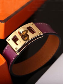 Herems togo leather kelly bracelet H109028 purple