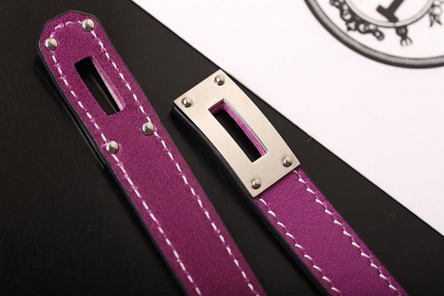 Hermes togo leather kelly double tour bracelet H064642 purple