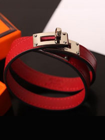 Hermes togo leather kelly double tour bracelet H064642 red