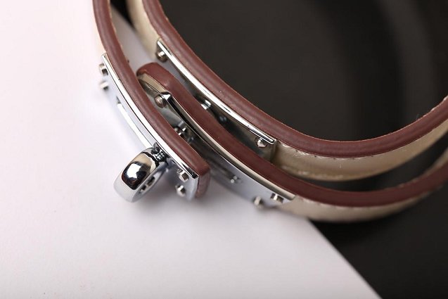 Hermes togo leather kelly double tour bracelet H064642 white