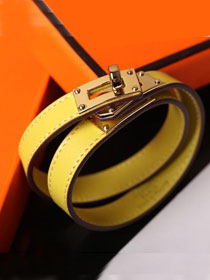 Hermes togo leather kelly double tour bracelet H064642 yellow