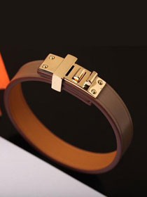 Hermes mini dog  clous ronds bracelet H071679 grey