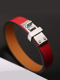 Hermes mini dog  clous ronds bracelet H071679 red