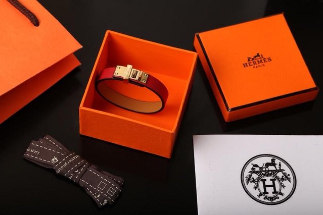 Hermes mini dog  clous ronds bracelet H071679 red