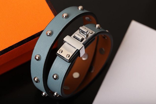 Hermes mini dog  double rour bracelet  H071673 blue