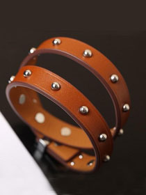Hermes mini dog  double rour bracelet H071673 brown