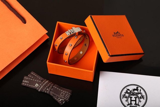 Hermes mini dog  double rour bracelet  H071673 orange