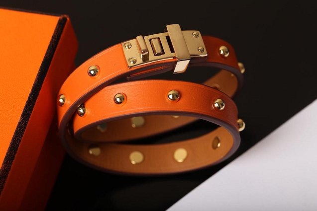 Hermes mini dog  double rour bracelet  H071673 orange