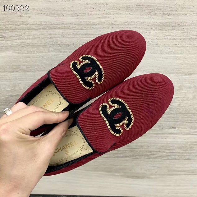  CC fabric loafers G32948 bordeaux