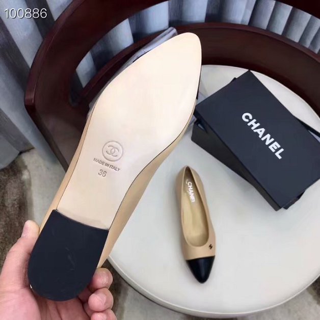 CC original lambskin ballerinas G02818 apricot