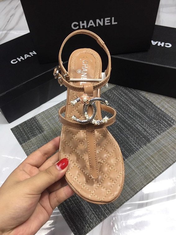 CC original calfskin sandals G34757 apricot