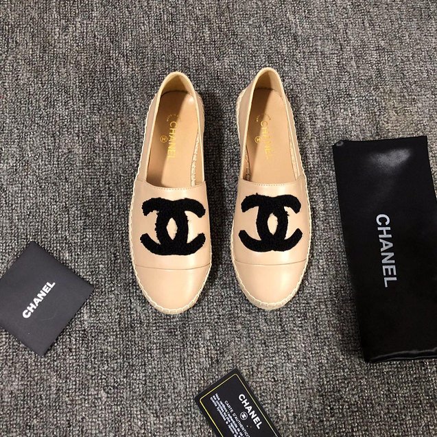 CC lambskin&tweed espadrilles G34431 apricot