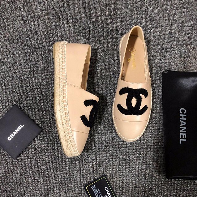 CC lambskin&tweed espadrilles G34431 apricot