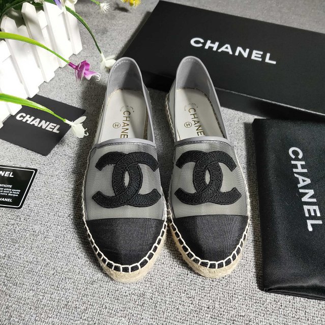 CC mesh & grosgrain espadrilles G34431 grey