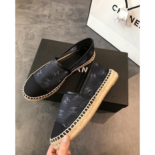 CC mesh & grosgrain espadrilles G34651 black