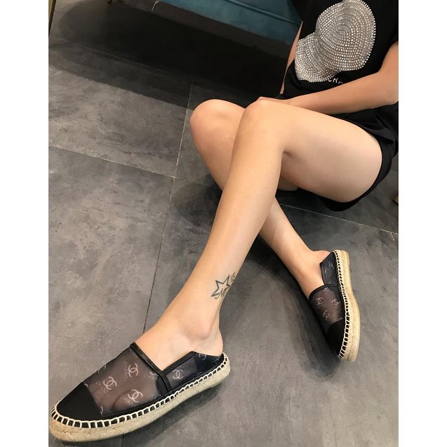 CC mesh & grosgrain espadrilles G34651 black