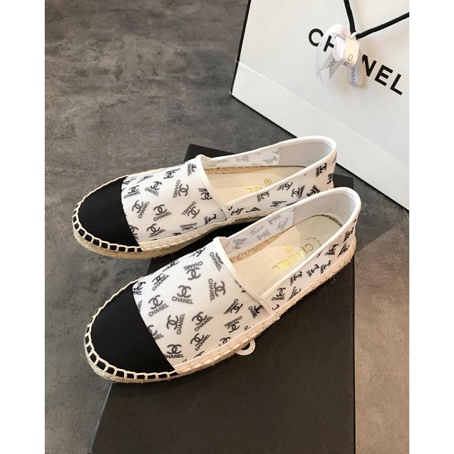 2019 CC mesh & grosgrain espadrilles G34651 white