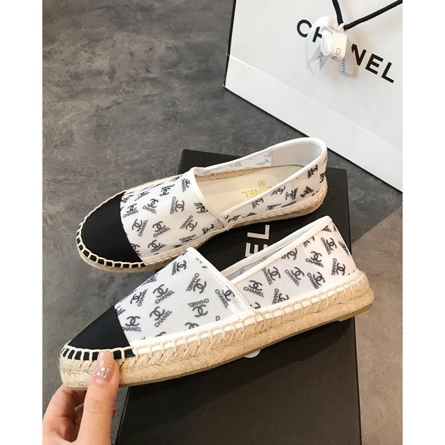 2019 CC mesh & grosgrain espadrilles G34651 white