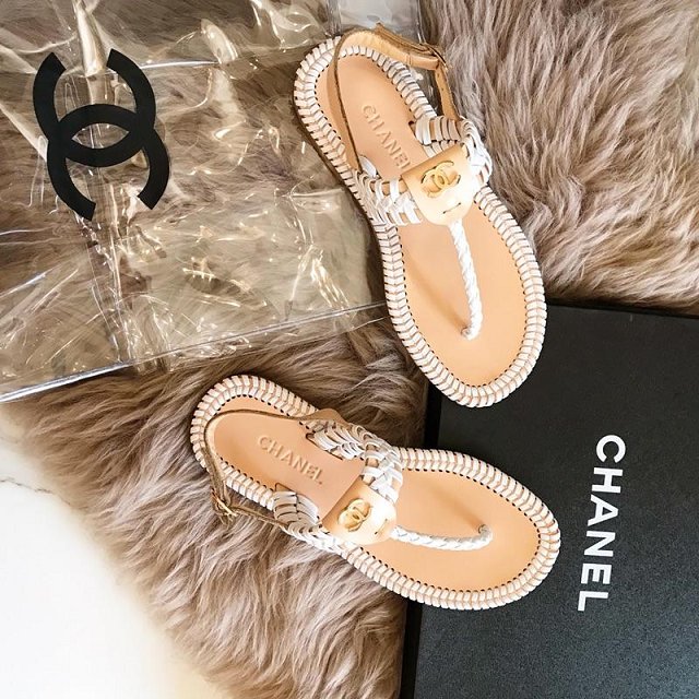 2019 CC lambskin sandals G34608 nude