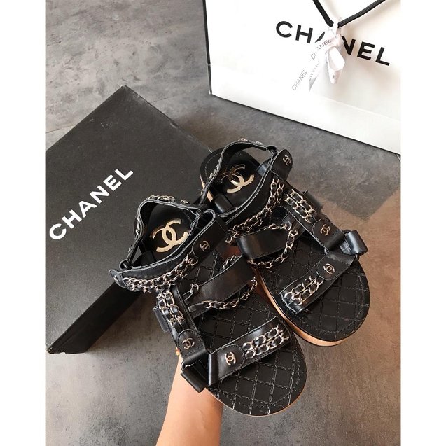 CC original lambskin sandals G33800 black