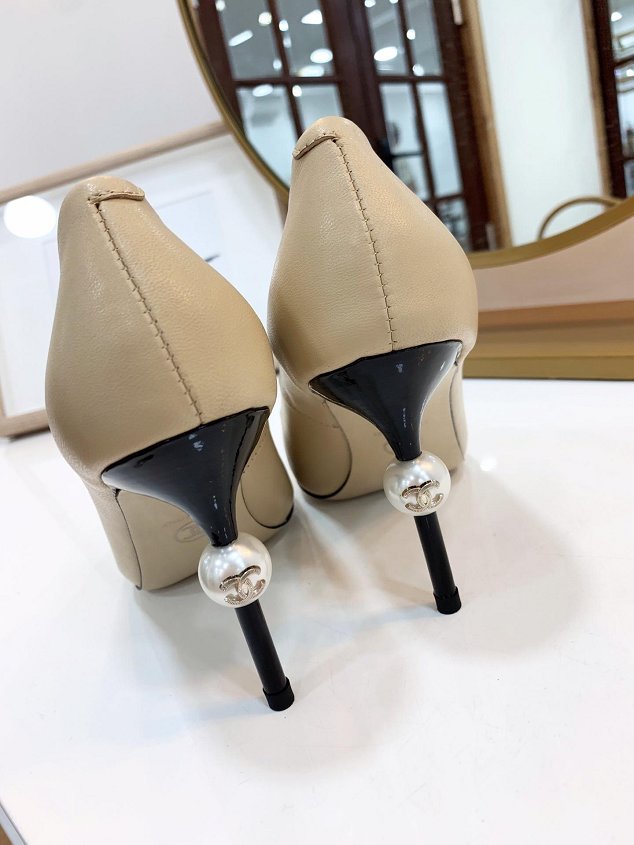 CC original calfskin pumps G34886 apricot