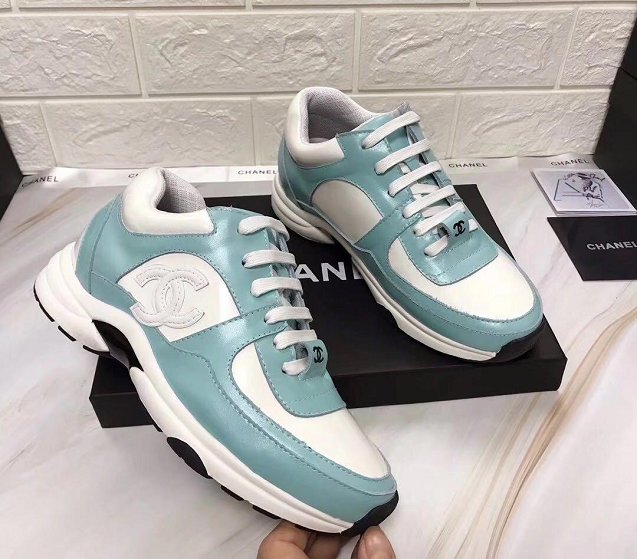 2019 CC calfskin sneakers G34361 light blue