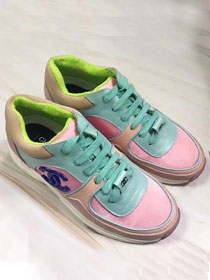 2019 CC calfskin sneakers G34361 pink&green