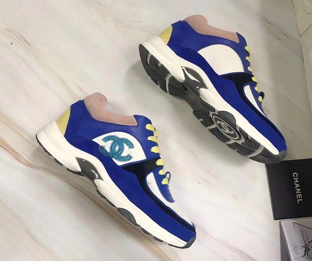 2019 CC calfskin sneakers G34361 royal blue