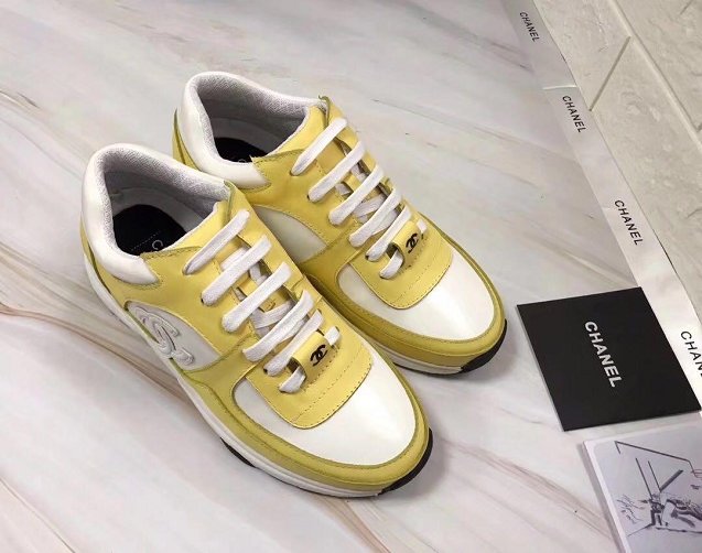 2019 CC calfskin sneakers G34361 yellow