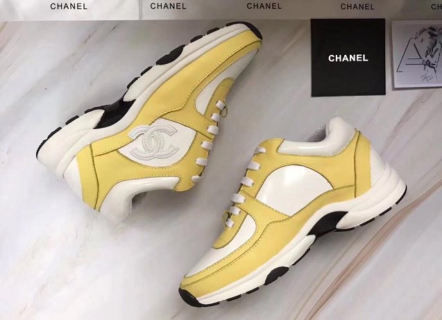 2019 CC calfskin sneakers G34361 yellow