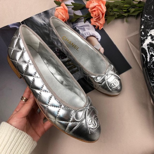 CC original lambskin ballerinas G26250 silver