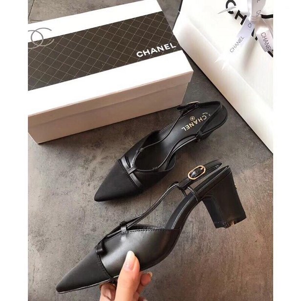 2019 CC lambskin slingbacks G31320 black