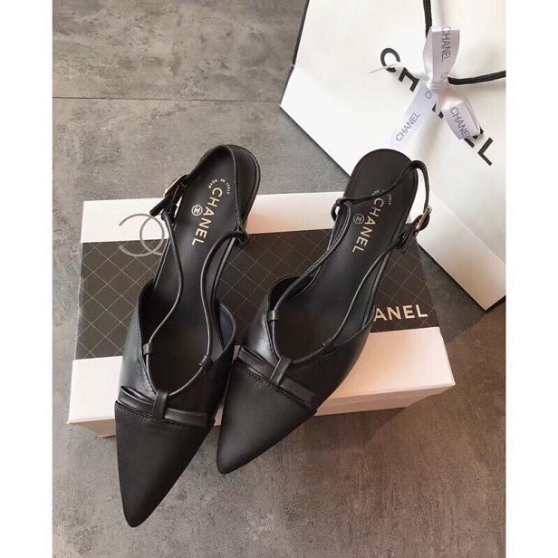 2019 CC lambskin slingbacks G31320 black