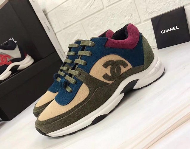 2019 CC suede calfskin sneakers G34361 khaki