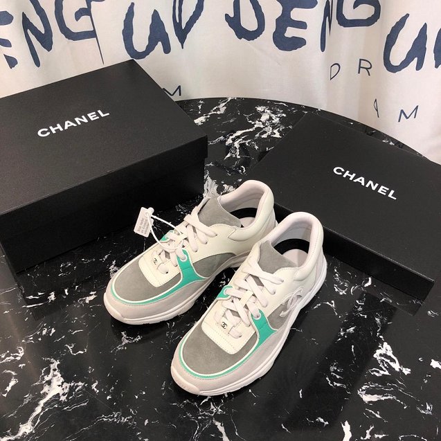 2019 CC suede sneakers G34360 grey&blue