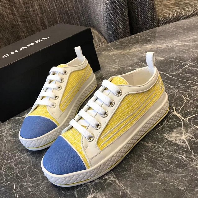 CC tweed sneakers G34364 yellow