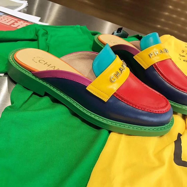 2019 CC calfskin pharrell mules G29289 multicolor