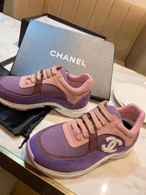 CC original suede calfskin sneakers G34368 purple