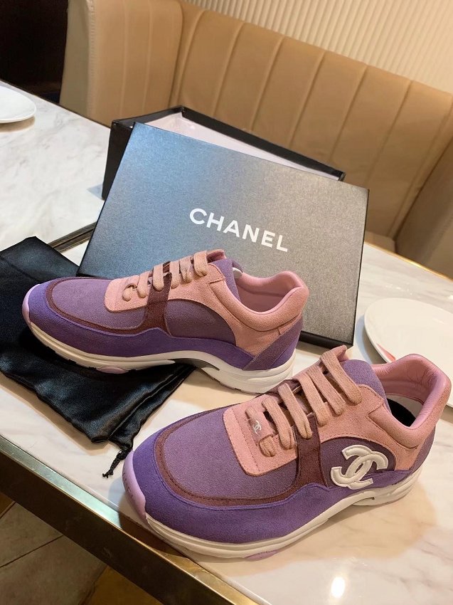 CC original suede calfskin sneakers G34368 purple