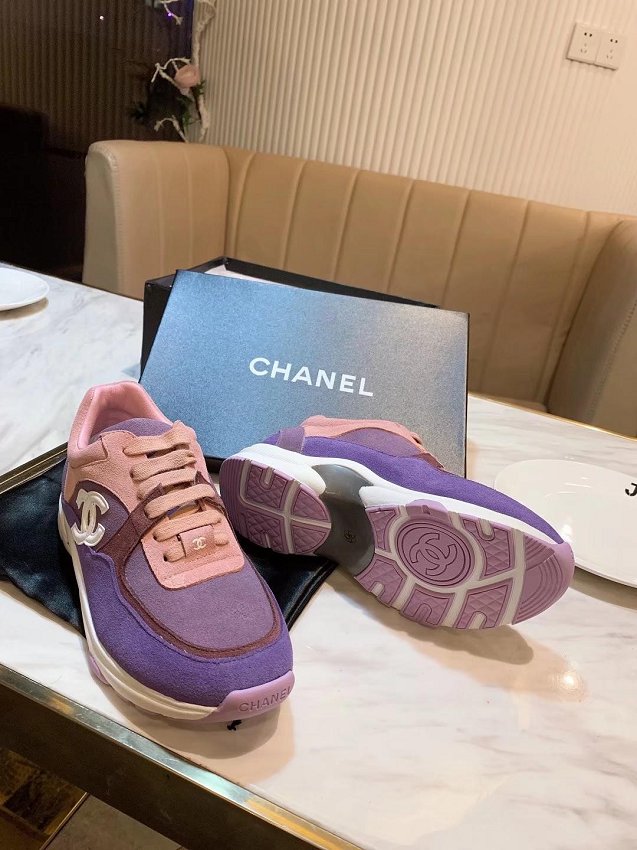 CC original suede calfskin sneakers G34368 purple