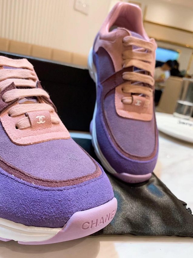 CC original suede calfskin sneakers G34368 purple