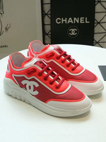CC original calfskin&mesh sneakers G34356 red