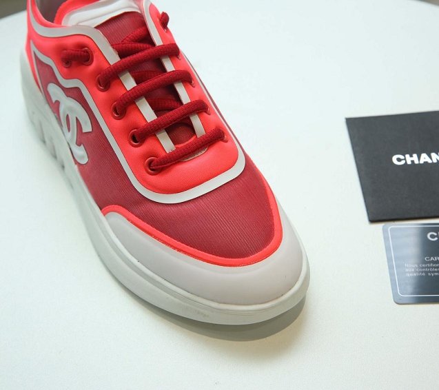 CC original calfskin&mesh sneakers G34356 red