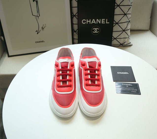 CC original calfskin&mesh sneakers G34356 red